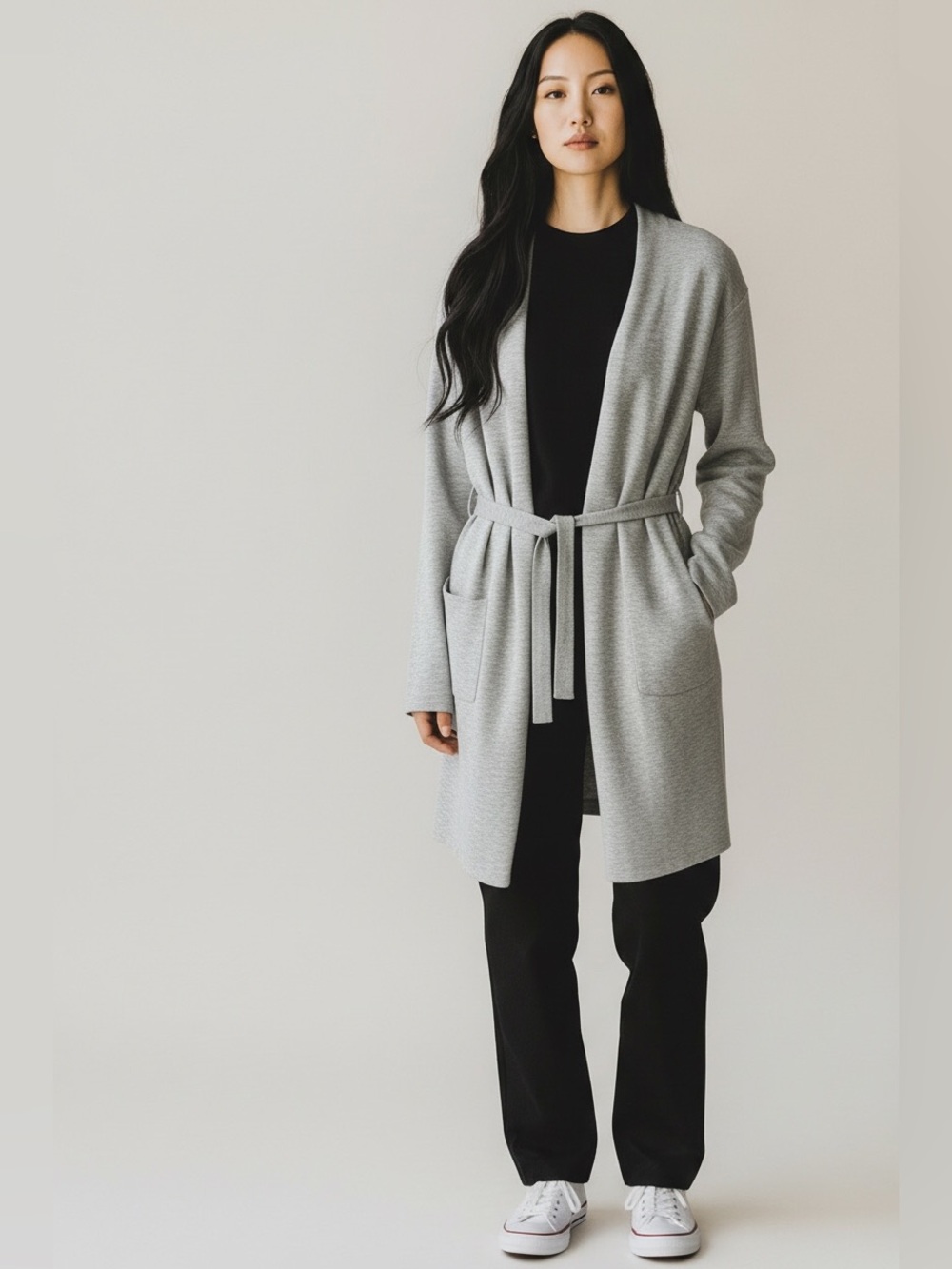 Babaton Long Grey cardigan